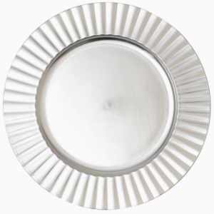 Silver Fluted Edge Acrylic Charger Plate 13"