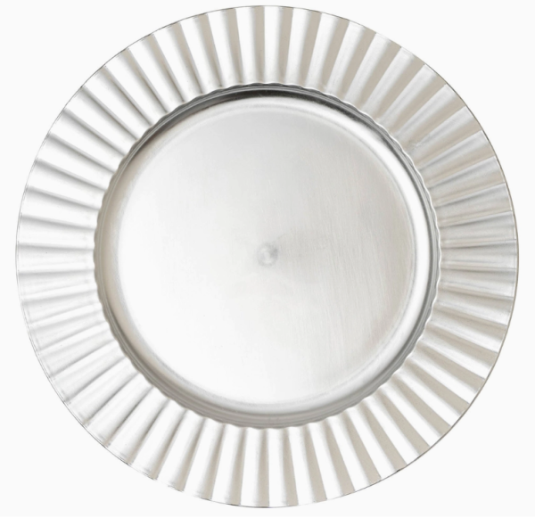 Silver Fluted Edge Acrylic Charger Plate 13"