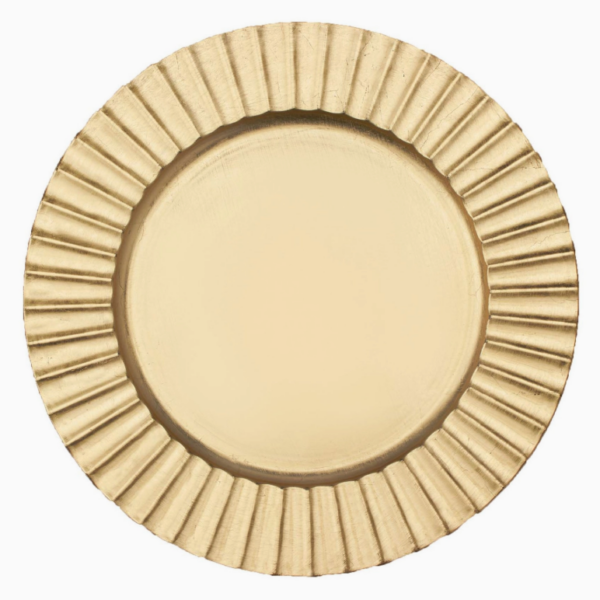 Gold Fluted Edge Acrylic 13" Charger