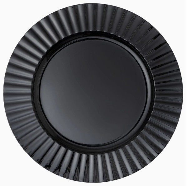 Black Fluted Edge Acrylic Charger 13"