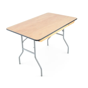 Rectangular Plywood Table W / Folding Legs - 4ft