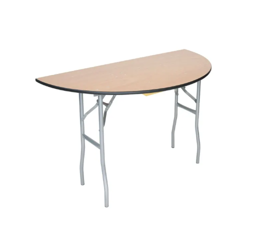 Half Round 48" Plywood Table W / Folding Legs