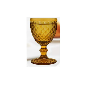 Amber Diamond Cut Glass 8oz