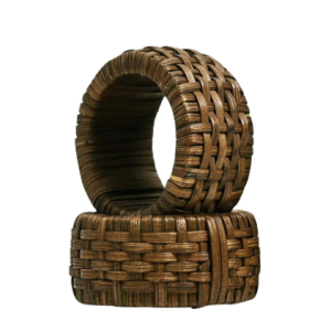 Walnut Rattan Napkin Ring Holder