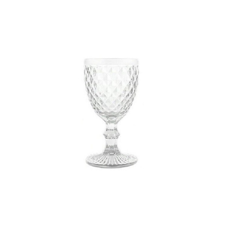 Clear Diamond Cut Glass 8oz