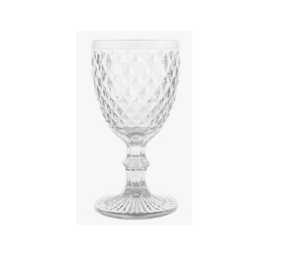 Clear Diamond Cut Glass 8oz