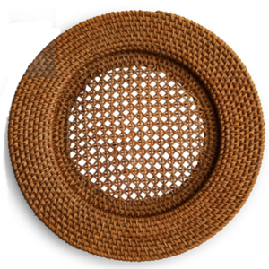 Rattan Walnut Charger Plate