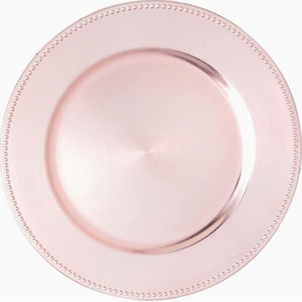 Blush Beaded Edge Acrylic Charger 13"