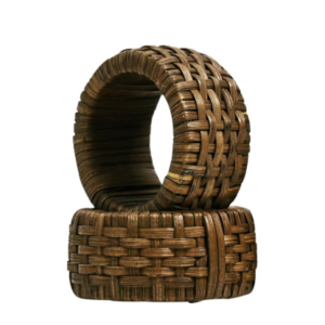 Walnut Rattan Napkin Ring Holder