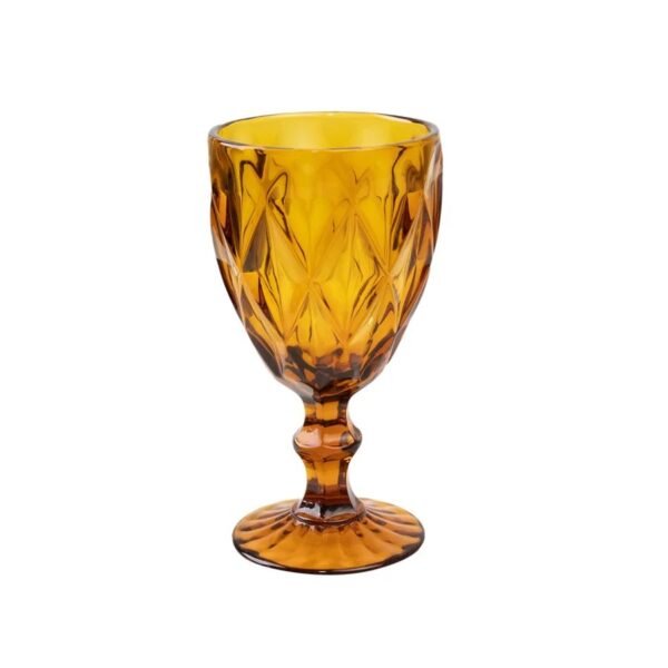 Amber Diamond Cut Glass 12oz
