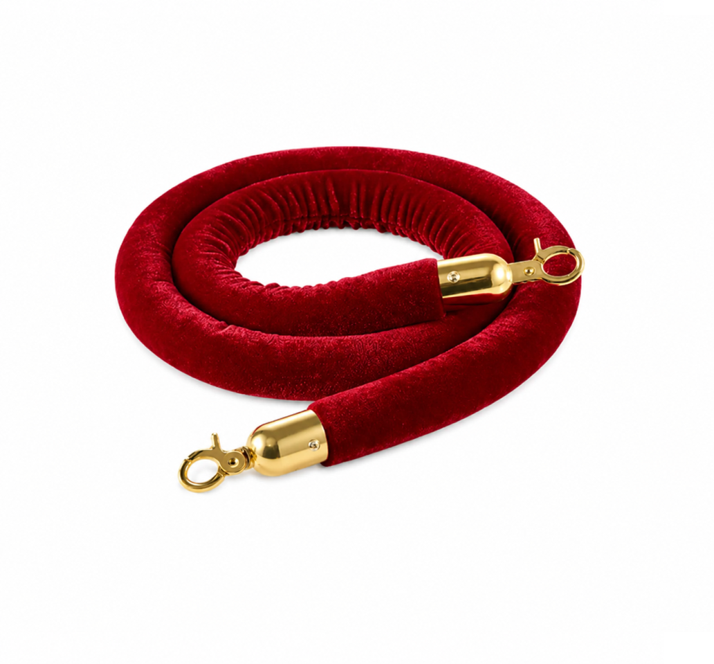 Red Velvet Rope with Gold Accent