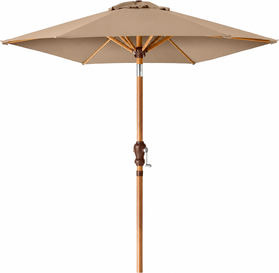 Tan Umbrella With Base