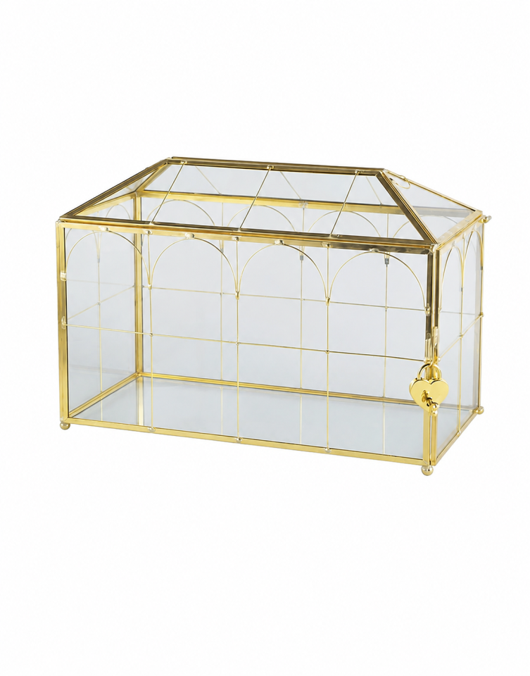 Glass Wedding Card Box