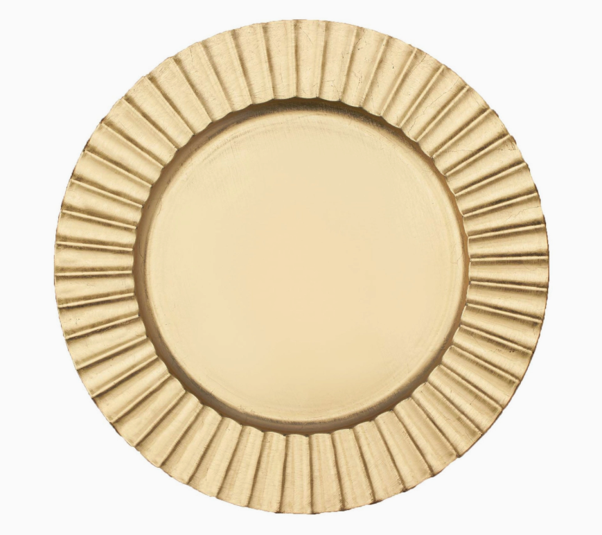 Gold Fluted Edge Acrylic 13" Charger