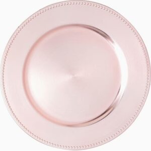 Blush Beaded Edge Acrylic Charger 13"