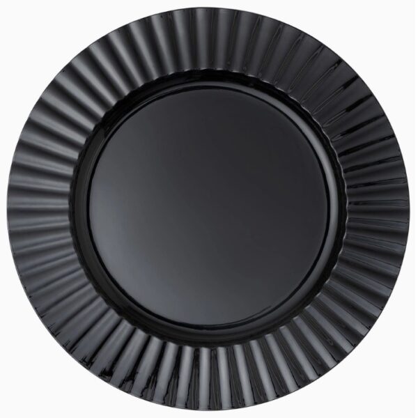 Black Fluted Edge Acrylic Charger 13"