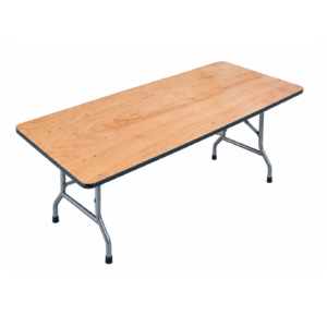 Children's 6 Ft Rectangular Plywood Table W / Folding Legs